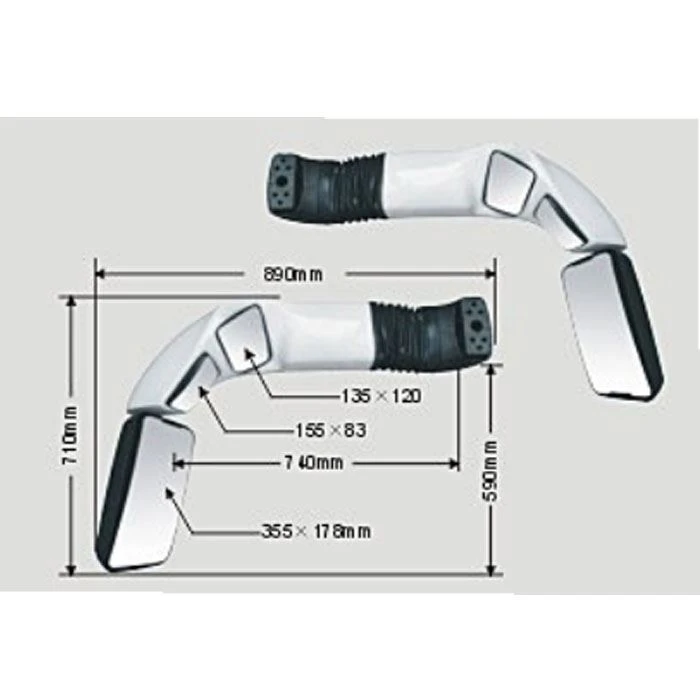 Bus side mirror size chart